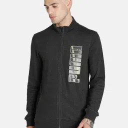 Puma Grey Cotton Slim Fit Printed Sweatshirt-image-21