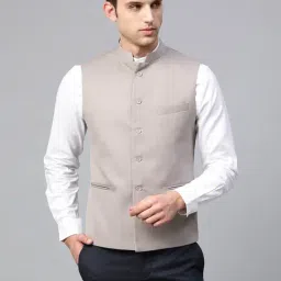 ManQ Beige Sleeveless Waistcoat-image-11