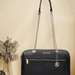 PELLE LUXUR Black Large Cross Body Bag-47