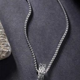 Karatcart Silver Plated Metal Ring Chain Pendant-picture-14
