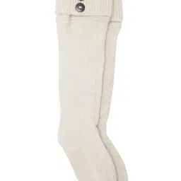 BHARATASYA Cream Acrylic Textured Socks-image-25