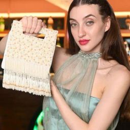 Odette White & Golden Embellished Handbag-picture-28