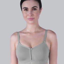 Soie Grey Solid Nylon's Non Padded Non Wired Full Coverage Minimizer Bra-image-10