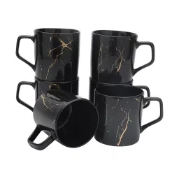 Clay Craft Multicolor Fine Ceramic Coffee Mugs Set of 6 - 210 ml each image 2