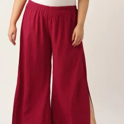 theRebelinme Maroon High Rise Regular Fit Palazzos-48