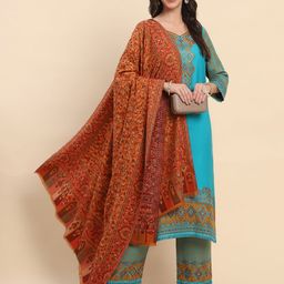 La Vastraa Women Floral Woven Design Shawl-image-12