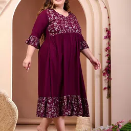 PrettyPlus by Desinoor.com Plus Size Empire Midi Dress image 3
