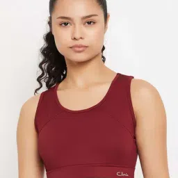 Clovia Maroon Sports Bra-picture-41