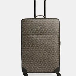Guess Men's Grey PU Printed Travel Roller Trolly Bag-13