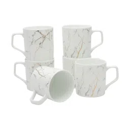 Clay Craft Multicolor Fine Ceramic Coffee Mugs Set of 6 - 210 ml each image 2