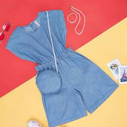 Pantaloons Junior Blue Regular Fit Jumpsuit-image-61