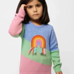 The Souled Store Girls Multicolor Embroidery Full Sleeves Sweater-image-14