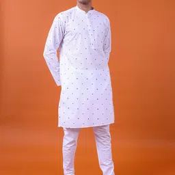 NAMASKAR Men Printed Regular Pure Cotton Kurta With Churidar Kurta Sets-picture-47