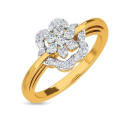 Kisna Diamond & Gold Jewellery Primarose 14k (585) Diamond & Gold Ring For Women-image-33