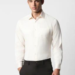 Van Heusen Beige Cotton Regular Fit Checks Shirt-image-103