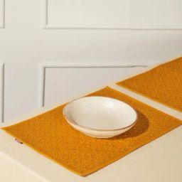 Fabindia Phulwari Mustard Cotton Mats - Set of 6-image-49