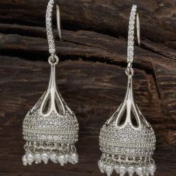 Kushal's Fashion Jewellery White Rhodium Polished Zircon Earring for Women-picture-34