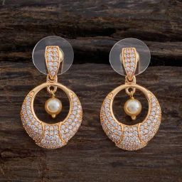Kushal's Fashion Jewellery White Gold Polished Zircon Earring for Women-picture-15