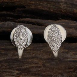 Kushal's Fashion Jewellery White Rhodium Polished Zircon Earring for Women-picture-0