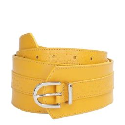 United Colors of Benetton Sonnet Yellow PU Textured Wide Belt-11