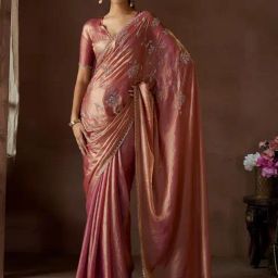 Saree Mall Pink Silk Embellished Saree with Blouse Piece-picture-18