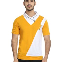 Black Collection Men Colourblocked V-Neck T-shirt-image-30