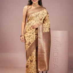 MIMOSA Floral Zari Art Silk Banarasi Saree-picture-49
