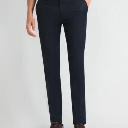 Arrow Blue Slim Fit Checks Trousers-picture-17