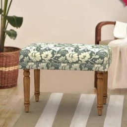 Chumbak Nawaab Garden Floral Grey Sheesham Wood Small Bench-image-24