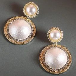 Sohi Circular Pearl Stud Earrings-29