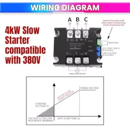 amiciSmart Motor Soft Starter 3 Phase 4 KW 380 V with Adjustable Start Time & Voltage for Energy Saving & Motor Protection, 1xMSS-3P-4KW image 4