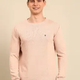 Linen Club Beige Slim Fit T-Shirt-picture-24