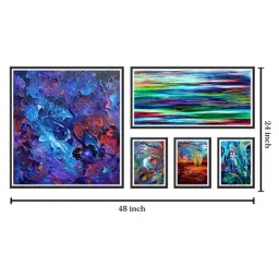 999store Multicolor Abstract Multi Frame Painting image 5