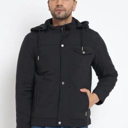 Duke Black Slim Fit Hooded Jacket-picture-13