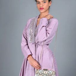 Odette White Embellished Clutch-image-89