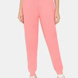 Rosaline by Zivame Pink Printed Joggers-image-32