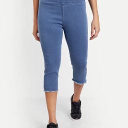 Angelfab Blue Regular Fit Mid Rise Capris-image-58