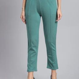 Monte Carlo Green Regular Fit Mid Rise Trousers-image-67