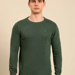 Linen Club Green Slim Fit T-Shirt-picture-2