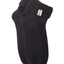 BHARATASYA Black Acrylic Textured Socks-image-77