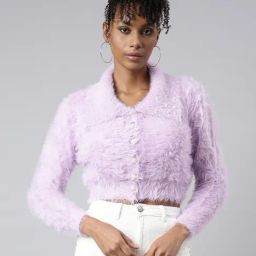 SHOWOFF Lavender Regular Fit Cardigan-picture-20