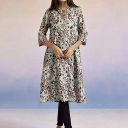 Jaipur Kurti Green Printed A Line Kurta-image-45