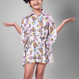 Tura Turi Floral Print Kaftan Mini Dress-image-67