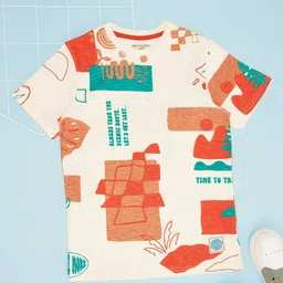 Pantaloons Junior Boys Printed Applique T-shirt-56