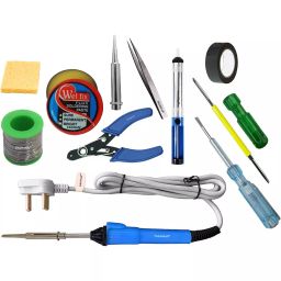Fadman Electric 11 In 1 Grey & Blue Soldering Iron Kit 25 W Corded Flat Copper, Iron & Nickle Tip-18