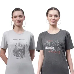 Vimal Jonney Grey Cotton Printed T-Shirt - Pack Of 2-image-93