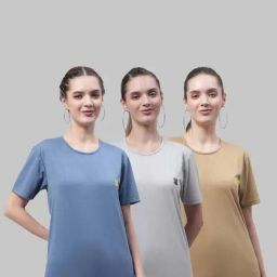 Vimal Jonney Blue & Grey Cotton Sports T-Shirt - Pack Of 3-image-77