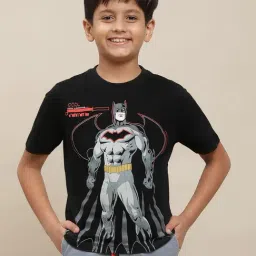 Kidsville Batman Printed Black Tshirt For Boys-image-29