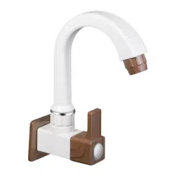 Sparsh Pearl Sink Tap with Flange Ludo Pine Series PTMT Brown, White Glossy Finish, LDP-1406-picture-19