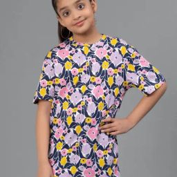 Mode by Red Tape Kids Multicolor Floral Print T-Shirt-image-13